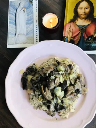 Polenta et ragoût de champignons