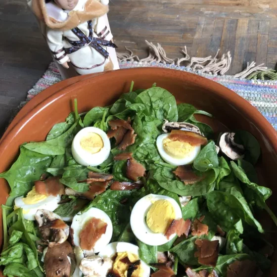 Salade de champignons et d’épinards