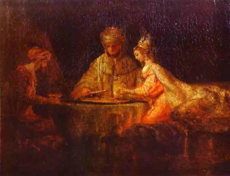 Rembrandt Harmenszoon van Rijn Assuerus Haman and Esther