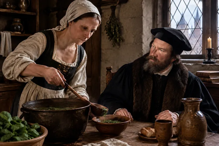Soupe d’épinards, comme celle de Pierre Viret, mais sans poison! 1 Soupe aux herbes dans lancienne maison
